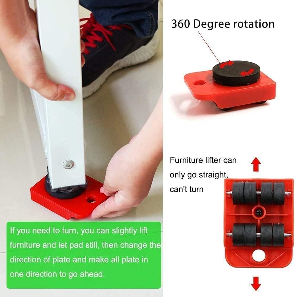 Furniture Lifting Moving Wheel - Heavy Duty Pads Easy and Safe Moving Slider Tools for Shifting Washing Machines, Fridge, Sofa and Wardrobes | Max Load 150KG/331LBS Only Wheel Pad, Pack of 4 GenzVybs